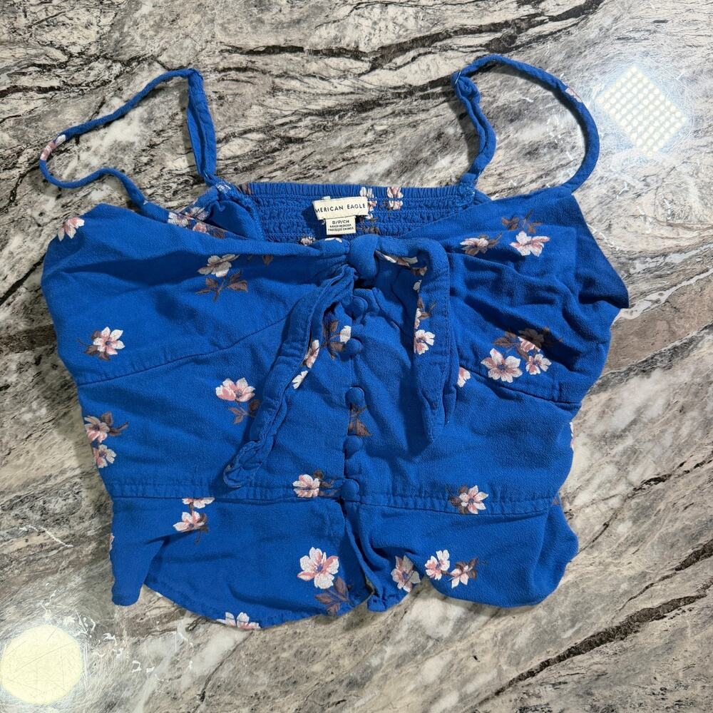 Women's American Eagle Blouse Fashion Shirt - Blue - S/P/CH
